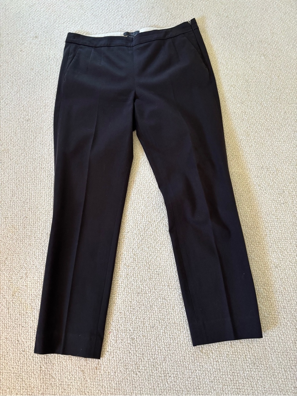 J. Crew Women Black Cropped Straight-Leg Pants Workwear Office Interview Size 6